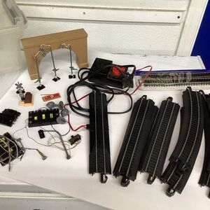 Vintage Train Track Set with Power Supply and Accessories -